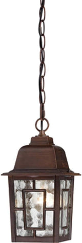 Nuvo Lighting 60/4932 Banyon One Light Hanging Lantern 100 Watt A19 Max. Clear Water Glass Rustic Bronze Outdoor | Lumora