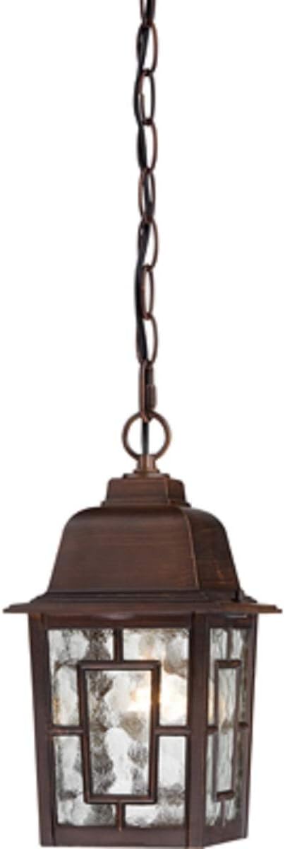 Nuvo Lighting 60/4932 Banyon One Light Hanging Lantern 100 Watt A19 Max. Clear Water Glass Rustic Bronze Outdoor | Lumora