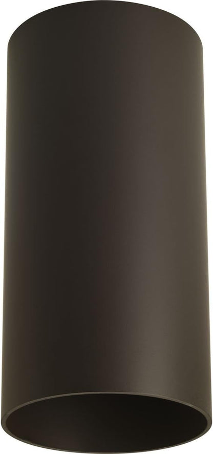 Progress Lighting 6-Inch Cylinder Outdoor Ceiling Light, 1-Light Modern Flush Mount Ceiling Light Fixture, Interior and Exterior Lighting for Home or Porch, Aluminum Construction, Bronze (P5741-20)