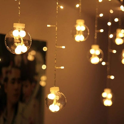 String Lights, LED Outdoor Indoor LED Wishing Ball Icicle Led Lights Outdoor Lighted Holiday Displays Hanging Lights Patio Edison Bulb Rope Lights Christmas Festive Wedding Curtain Decoration Lights