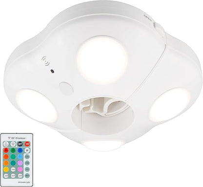 LUXSWAY Color Changing Patio Umbrella Light, Battery Operated - White