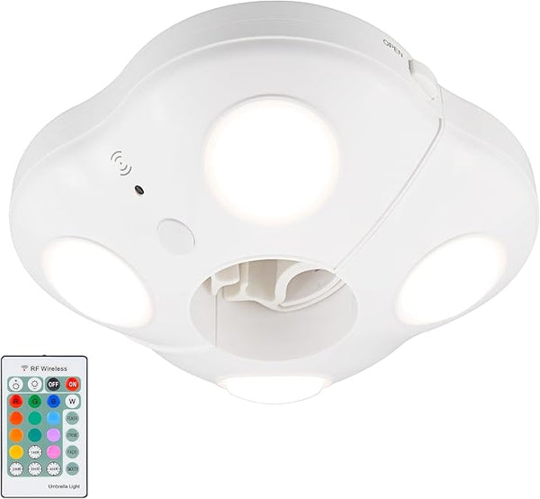 LUXSWAY Color Changing Patio Umbrella Light, Battery Operated - White | Lumora