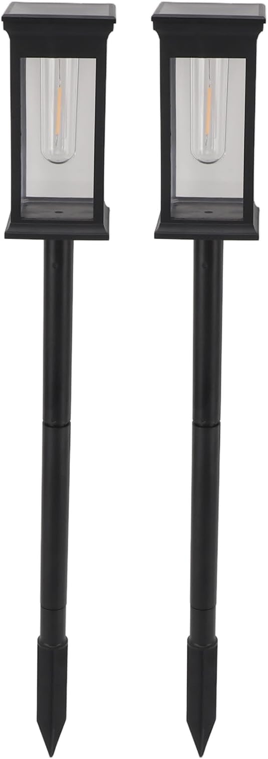 2PCS Solar Pathway Lights Outdoor, Waterproof ABS Solar 21.65in Warm Light - Auto On Off, Easy Installation, Ideal for Yard Lawn Patio Walkway Decoration