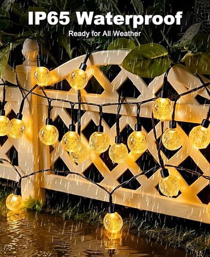 btfarm 4 Pack Solar String Lights Outdoor, Total 196FT 200LED Crystal Globe