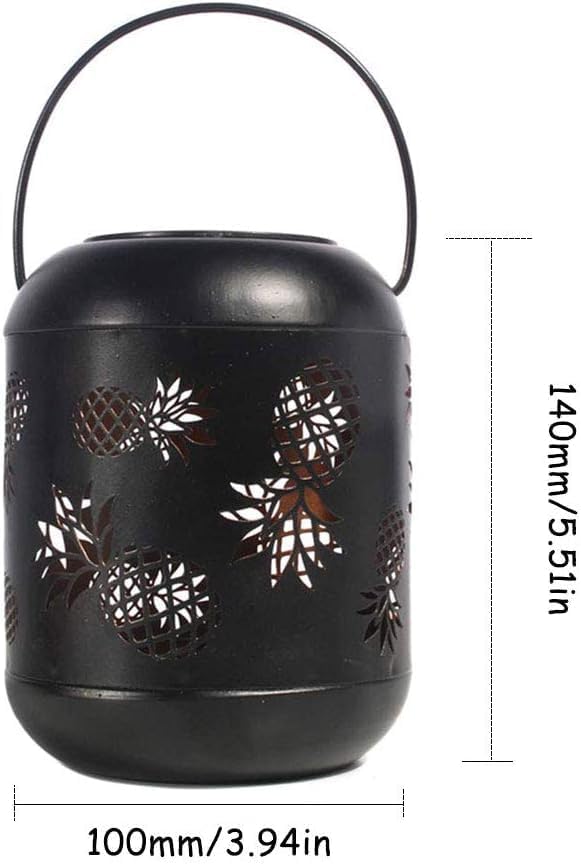 Lixada Outdoor Lighting Solar Powered LEDs Lawn Light Hollowed-Out Pineapple Design Hanging Landscape Decoration Lamp for Patio Garden Courtyard Pathway