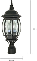 Nuvo 3 Light - 21 in. Post Lantern - Clear Beveled Glass - Outdoor Path Light | Lumora