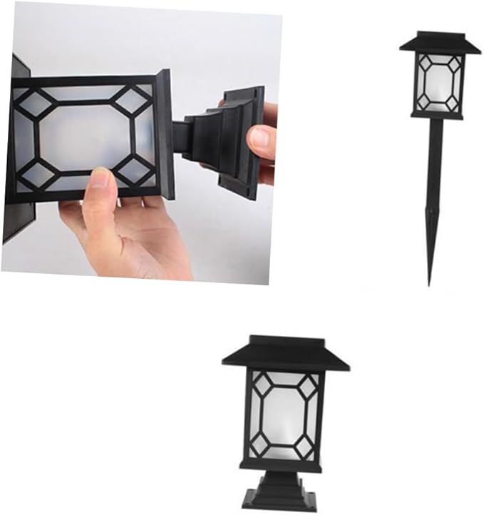 2pcs Solar Garden Lamp Outdoor Lawn Lights Dusk to Dawn Outdoor Lighting Solar Pathway Lights Landscape Pillar for Garden Patio