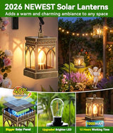 KOOPER 6 Pack Solar Lanterns Outdoor Waterproof, Brighter Hanging Solar Lantern Lights for Outside, Auto ON/Off Lanterns Decorative Outdoor for Garden Table Yard Path Patio Lawn Decor, Gifts (Bronze)