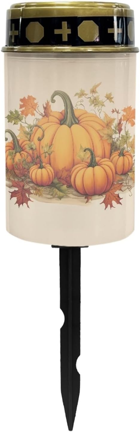 Pumpkin Fallen Leaf Solar Pathway Lights for Garden Outdoor Waterproof Solar Garden Stake Lights LED Lantern Solar Lights Halloween Solar Lights Yard Patio Driveway Stoplights