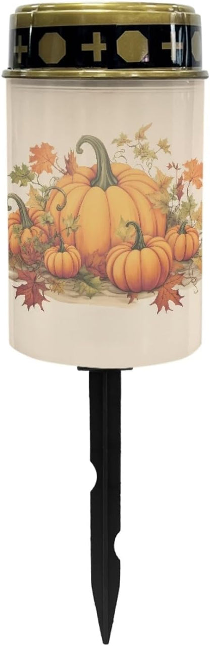 Pumpkin Fallen Leaf Solar Pathway Lights for Garden Outdoor Waterproof Solar Garden Stake Lights LED Lantern Solar Lights Halloween Solar Lights Yard Patio Driveway Stoplights