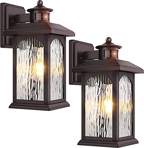 Motion Sensor Outdoor Wall Lights, Oil Rubbed Bronze, 2 Pack