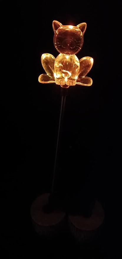 Starry Illuminate 3 PCS Solar Color Changing Style Garden Stake Light Pathway Stake Light (Cat)