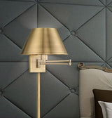 Livex Lighting 40030-01 25" One Light Swing Arm Wall Mount, Antique Brass Finish with Satin Brass Metal Shade | Lumora