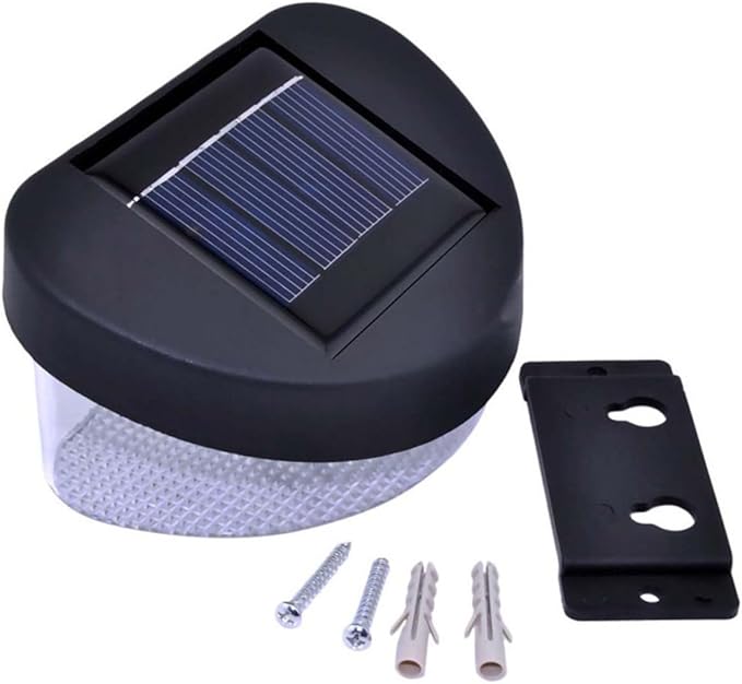 4pcs Solar Outdoor Garden Lights LED Wall Lamp for Pathway Fence and Porch Decor Black Shell with White Light Easy Installation Design