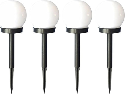 NOLITOY 4Pcs Solar Lawn Ball Lights Outdoor Landscape Lighting White Glow Bubble Shaped Solar Pathway Lights Weatherproof Garden LED Spheres for Yard