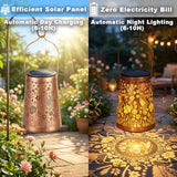 LeiDrail Hummingbird Solar Lanterns, Hanging Garden Lights, 2 Pack, Copper