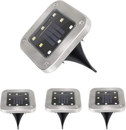 Solar Light Outdoor,8 LED Garden Ground Lights Waterproof Patio Outdoor Light for Lawn,Pathway,Yard,Driveway,Step and Walkway (4 Pack White)