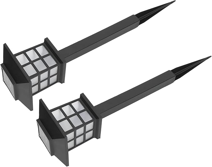 Brrnoo Solar, Solar Pathway Lights Outdoor Small House Shaped Stake Light 2Set Outside LED Decorative Walkway Outdoor for Yard Patio Driveway Garden