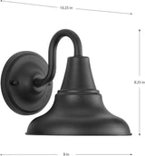 Progress Lighting P5622-31 District Collection 1-Light Farmhouse Outdoor Wall Lantern, Textured Black, 8" W x | Lumora