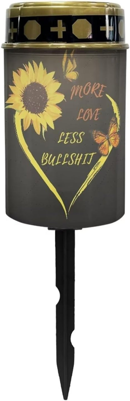 Sunflower Heart Solar Outdoor Lights, Waterproof Solar Pathway Lights,Auto On/Off Solar Lights, Solar Garden Lights for Grave Walkway Driveway Yard Lawn Landscape