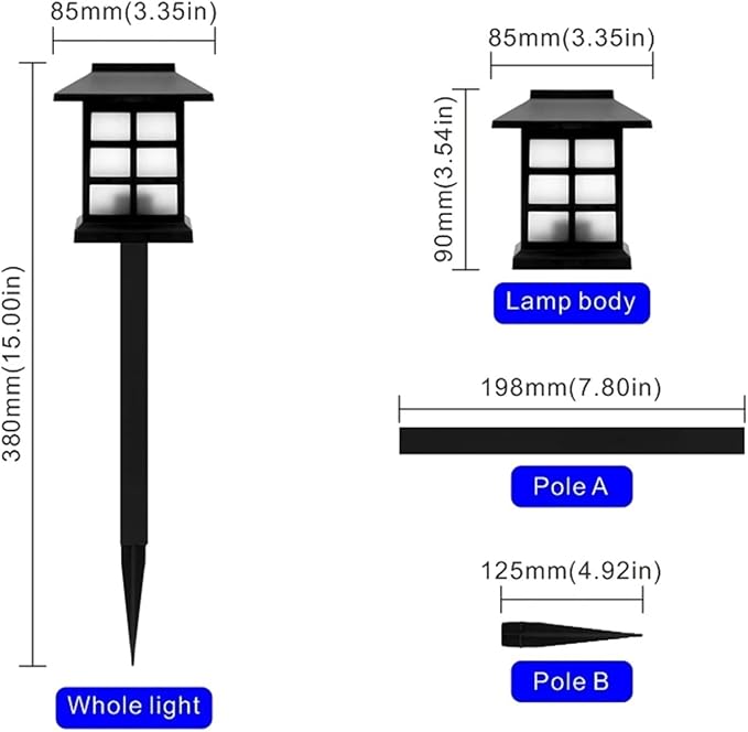 Solar Pathway Lights, 2/4/6/8Pcs Waterproof Outdoor Lawn Lamps, Decorative Landscape Lighting for Garden Yard & Walkways, Auto On/Off(White,6 pcs)