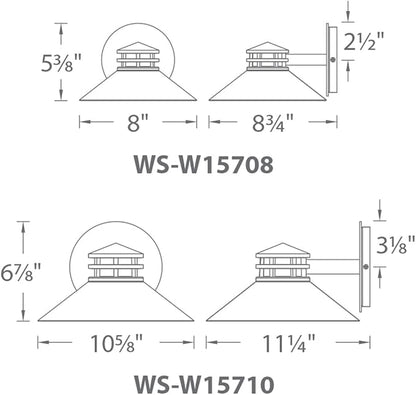 WAC Lighting dweLED, Sodor 8in LED Indoor and Outdoor Wall Light 3000K in Black