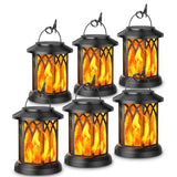 KOOPER 6 Pack Solar Lantern Outdoor Lights, Upgraded Flickering Flame Solar Lanterns Outdoor Waterproof, Auto ON/OFF Lanterns Decorative Outdoor, Hanging Lantern for Yard Patio Lawn Table Garden Decor