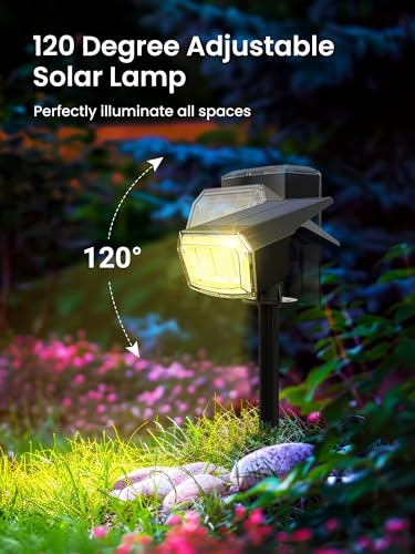 AUDERWIN Solar Spot Lights Outdoor Waterproof, 1 Pack, RGB