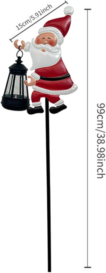 Christmas Solar Kettle Lights, Light Solar Santa Claus Watering Can LED Light, Waterproof Solar Powered Lawn Decorative Lights for Outdoor Christmas Pathway Decoration (Warm White A, Lantern)