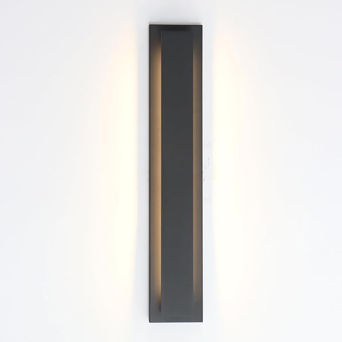 24inch Outdoor Modern LED Wall Light, 20W Waterproof Indoor Wall Mount Fixtures,3000K Warm Light Rectangular Wall Sconce for Front Door, Stairway, Living Room