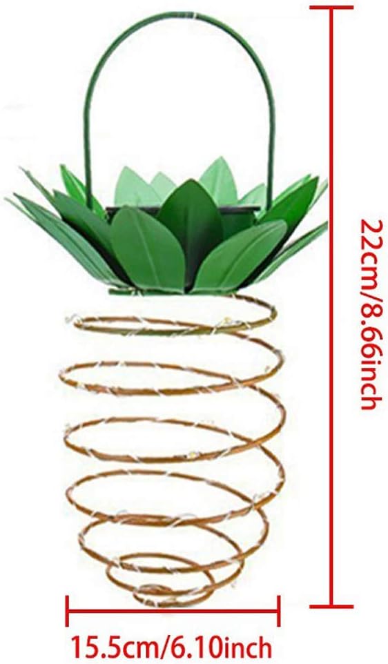 Pineapple Solar Light, Solar Pineapple Hanging Wire Light Outdoor Solar Garden Decorative Lights for Walkway Pathway Backyard Decoration Lamp Parties (Warm White) (1 Pack)