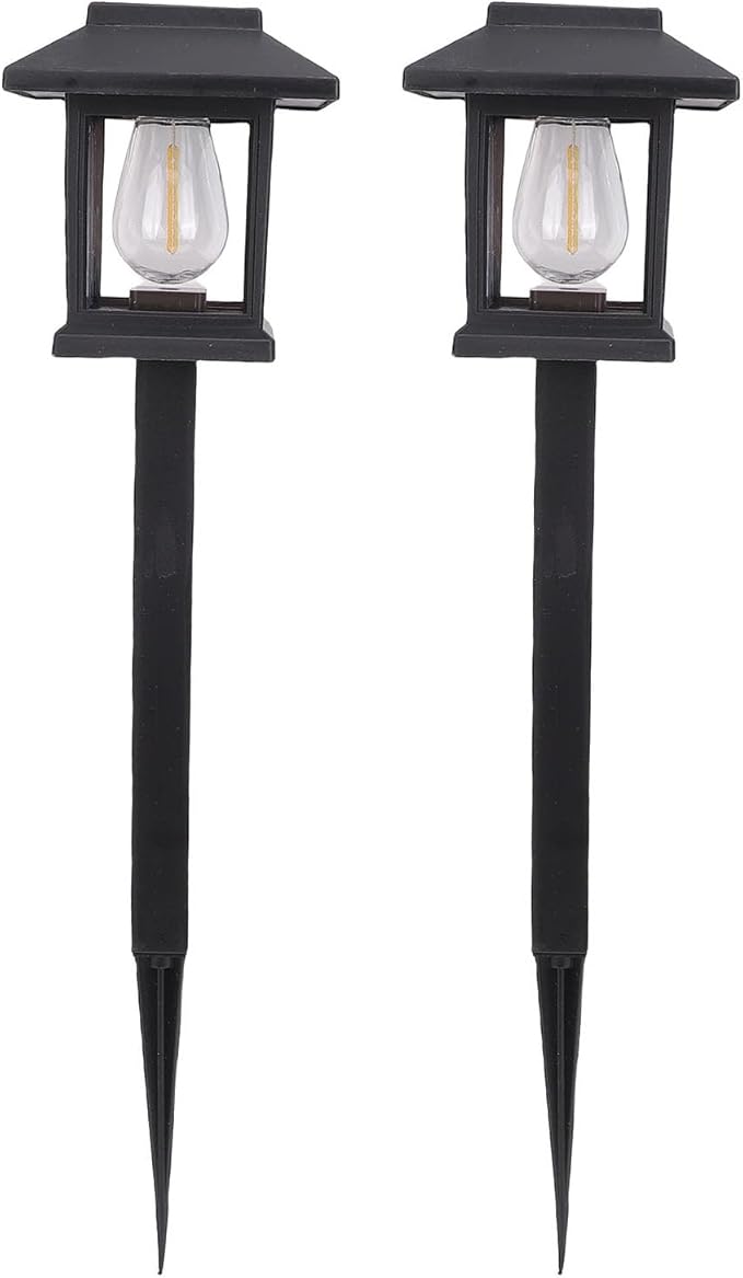 Water Proof Pathway Light Solar Pathway Lights Outdoor Tungsten Style, IP44 Water Proof Solar Powered for Walkway Decor, with LED Light Sensor
