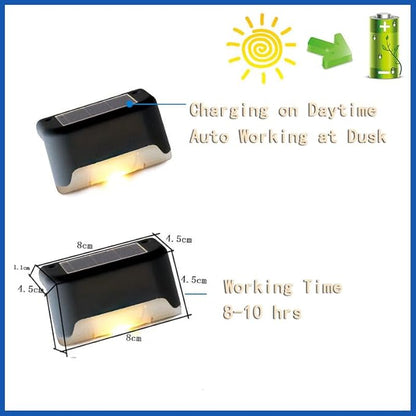 Solar Deck Lights Outdoor, Waterproof Solar Step Lights, Outdoor Solar Lights for Outside Stairs, Step, Fence, Yard, Patio, Pathway, 4 Pack