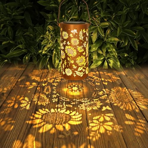 BSGlobal Sunflower Solar Lanterns Outdoor Waterproof Hanging Lights