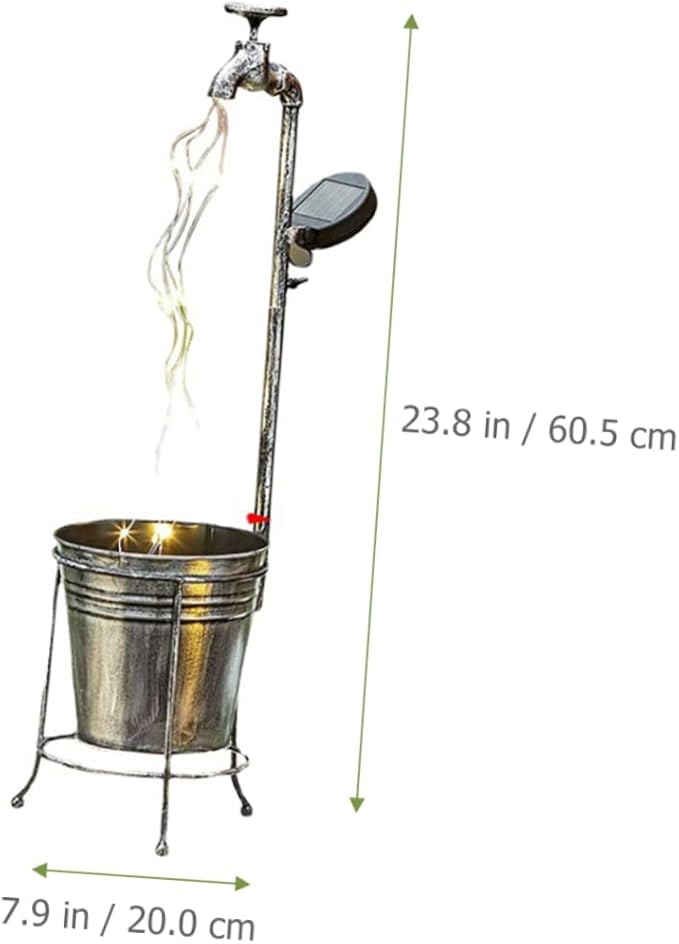 Uonlytech Solar Kettle Light para Cuartos Outdoor Solar Light Water Spigot Watering Can with Fairy Lights Garden Stake LED Lights Solar Garden Decor Solar Lights Yard Decor Silver