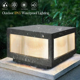 12" Black Solar Powered LED Post Cap Light, Modern Outdoor LED Fence Light for Pathways, Decks, and Patios (1-Pack) | Lumora