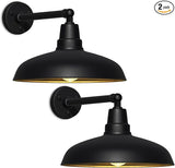 17" Outdoor Gooseneck Barn Light, Matte Black Industrial Wall Mount, Rust and Weatherproof, Vintage Farmhouse Style | Lumora