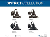 Progress Lighting P5622-31 District Collection 1-Light Farmhouse Outdoor Wall Lantern, Textured Black, 8" W x | Lumora