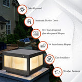 12" Black Solar Powered LED Post Cap Light, Modern Outdoor LED Fence Light for Pathways, Decks, and Patios (1-Pack) | Lumora