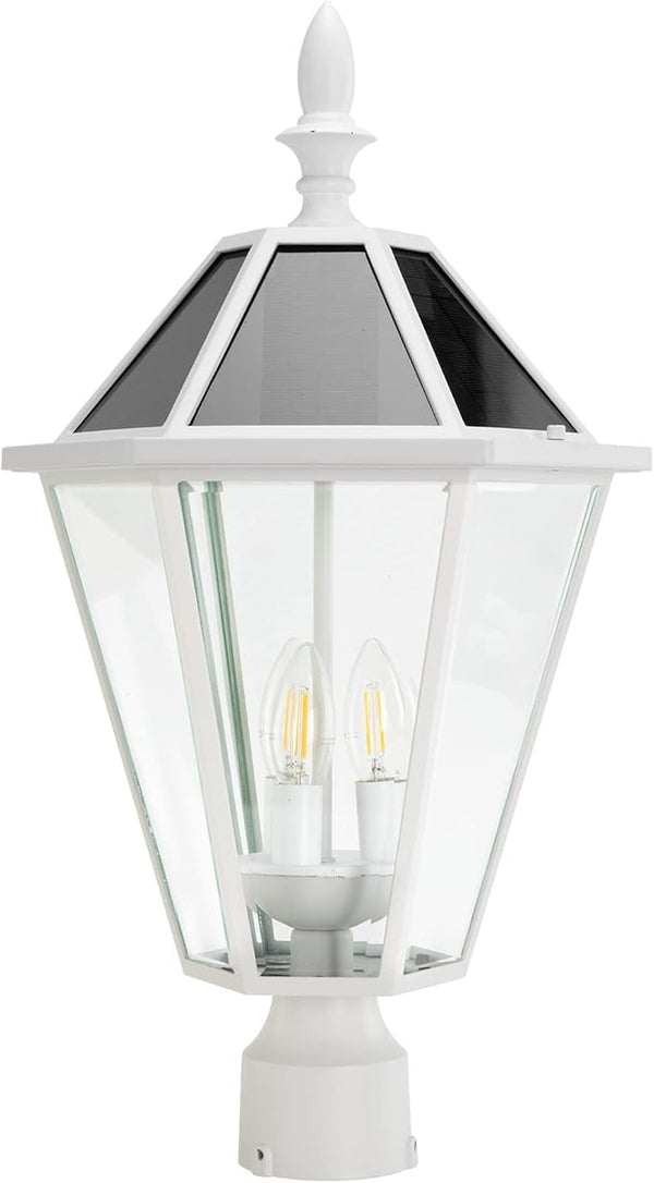 LUTEC LED Post Solar Light Outdoor,Dusk to Dawn Vintage Street Lights, 300LM, 2700K,Cast Aluminum Solar Pole Lights | Lumora