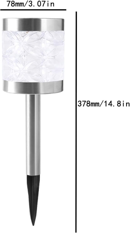 Lxcom Lighting Solar Hollow Flower Pathway Lights Outdoor Solar Lawn Lights Outdoor Solar Garden Lights Decorative Solar Path Lights Waterproof for Lawn Garden Yard Patio, 3 Pack(White)