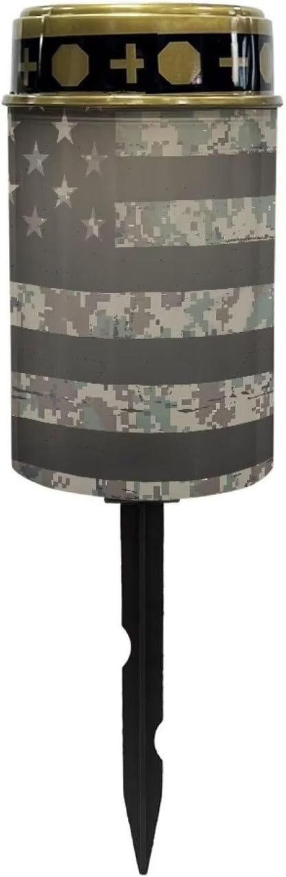 American Flag Solar Lights Outdoor Pathway Lights, Auto On/Off, Pathway Solar Lights for Outside Yard Patio Walkway Driveway Landscape Lawn Decorations