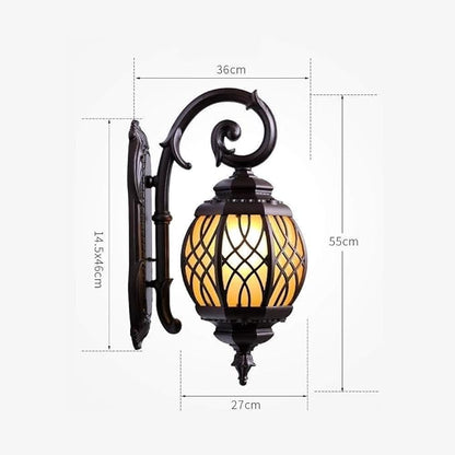 European Antique Wall Lamp,Creative Upside Down Spherical Retro,Waterproof Rainproof Vintage Light Fixture,Door Porch Metal Sconce Lighting s Mount Exterior