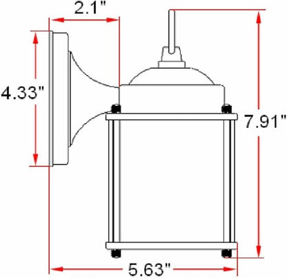 Design House 506576 Coach Traditional 1-Light Outdoor/Indoor Wall Light with Clear Glass for Porch Entryway Patio, Oil Rubbed Bronze