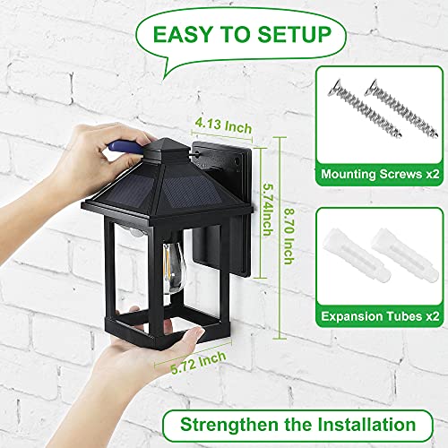 Solar Wall Lanterns Outdoor with 3 Modes, Dusk to Dawn Motion Sensor