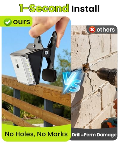 Clip on Solar Lights Outdoor, Motion Sensor Fence Lights