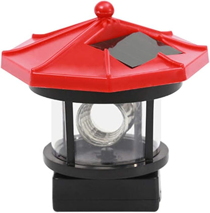 Uonlytech Solar LED Lighthouse Waterproof Landscape Lamp Garden Lamp for Outdoor Lawn Patio Pond Ornament Decoration Red
