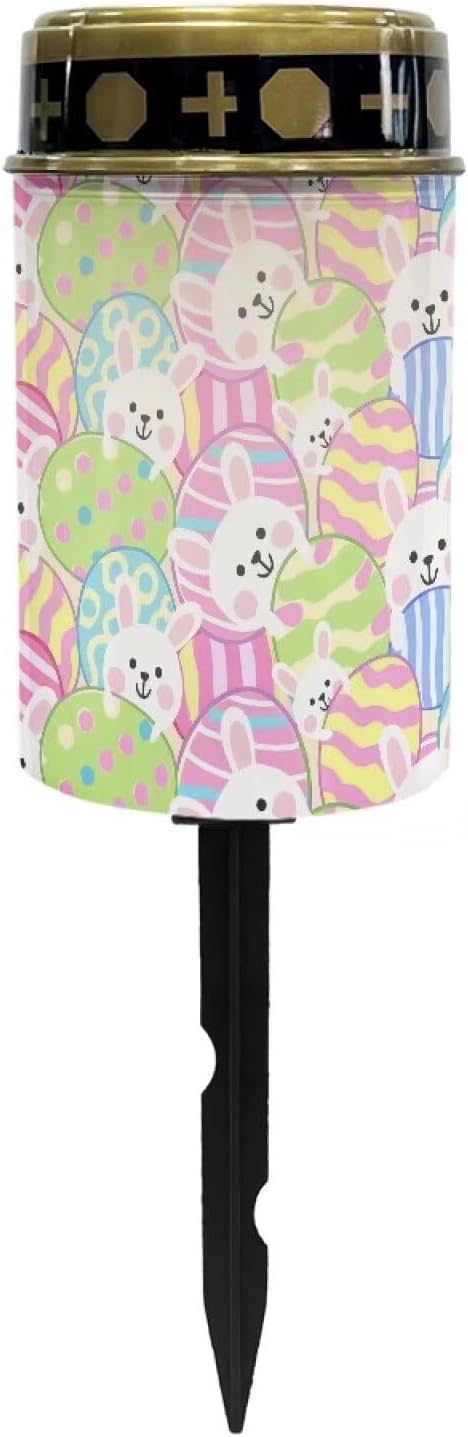 Rabbit Colorful Eggs Solar Garden Lights,Solar Decorative Lights,Waterproof Solar Outdoor Lights,Solar Stake Lights for Cemetery Grave Garden Patio Yard Lawn Decoration