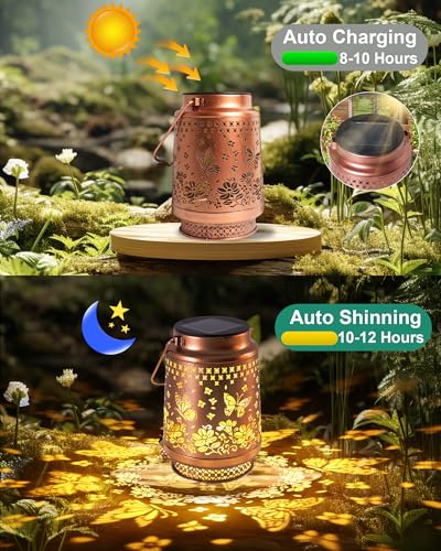 Butterfly Gifts for Women Butterfly Solar Lantern Mothers Day Gifts Birthday Gifts for Women Mom Grandma Sister Friend Garden Decor Metal Solar Lights Outside Decorative for Yard Patio Pathway Porch