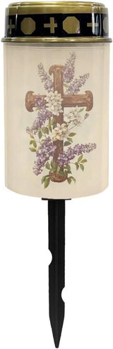 Cross Floral Solar Pathway Lights Outdoor Waterproof Garden Solar Lights Solar Cemetery Lights for Grave Weather | Lumora